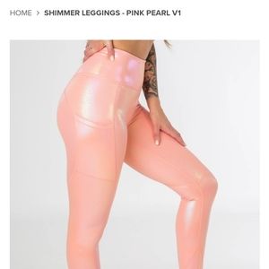 50% off Curves N Combatboots Pink Shimmer Leggings